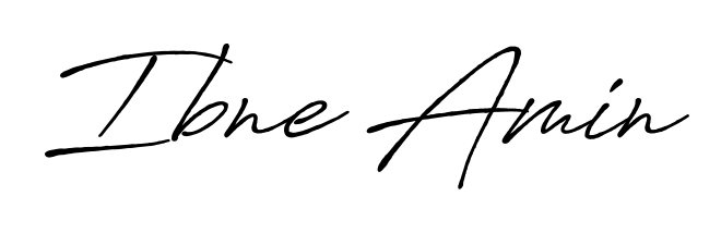 A modern signature idea for name Ibne Amin using Antro_Vectra_Bolder font. Clean strokes and elegant curves make it stand out instantly. Ibne Amin signature style 7 images and pictures png