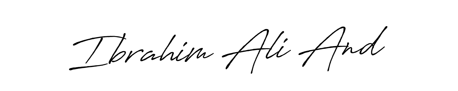 The best way (Antro_Vectra_Bolder) to make a short signature is to pick only two or three words in your name. The name Ibrahim Ali And include a total of six letters. For converting this name. Ibrahim Ali And signature style 7 images and pictures png