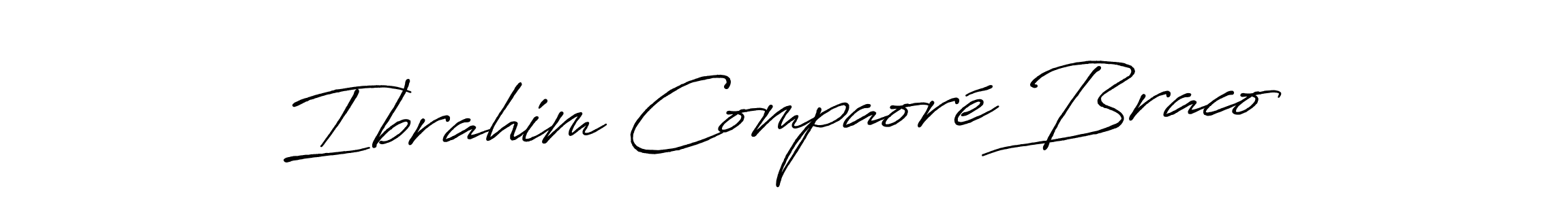 How to make Ibrahim Compaoré Braco name signature. Use Antro_Vectra_Bolder style for creating short signs online. This is the latest handwritten sign. Ibrahim Compaoré Braco signature style 7 images and pictures png