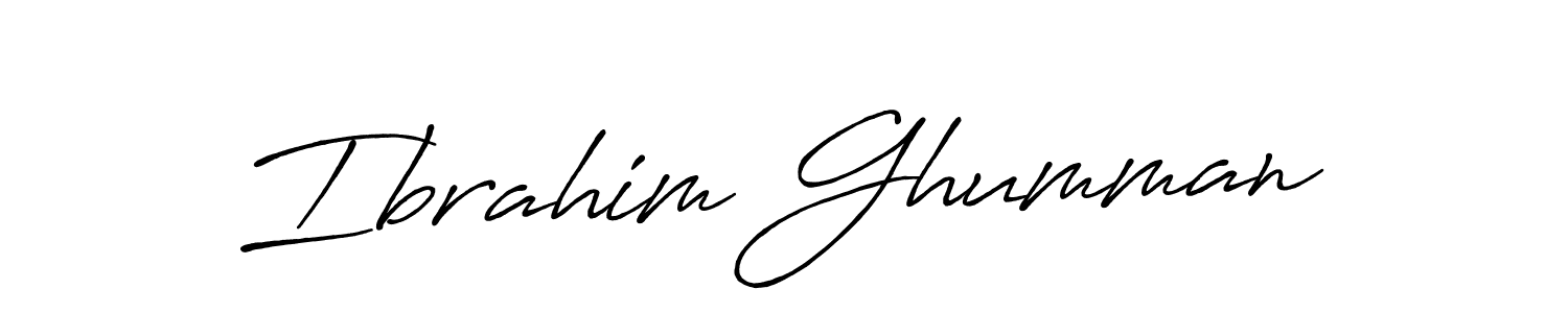 Create a beautiful signature design for name Ibrahim Ghumman. With this signature (Antro_Vectra_Bolder) fonts, you can make a handwritten signature for free. Ibrahim Ghumman signature style 7 images and pictures png