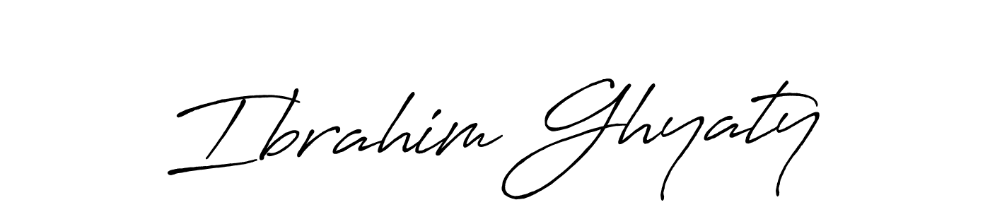 How to make Ibrahim Ghyaty name signature. Use Antro_Vectra_Bolder style for creating short signs online. This is the latest handwritten sign. Ibrahim Ghyaty signature style 7 images and pictures png