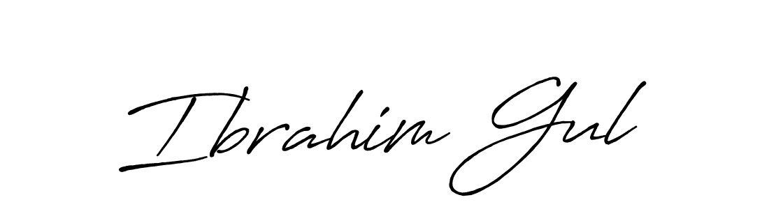 How to make Ibrahim Gul name signature. Use Antro_Vectra_Bolder style for creating short signs online. This is the latest handwritten sign. Ibrahim Gul signature style 7 images and pictures png