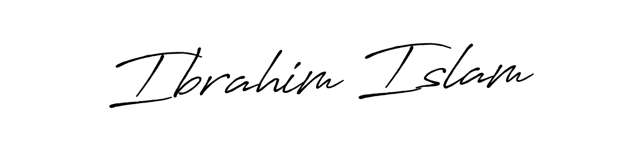 Create a beautiful signature design for name Ibrahim Islam. With this signature (Antro_Vectra_Bolder) fonts, you can make a handwritten signature for free. Ibrahim Islam signature style 7 images and pictures png