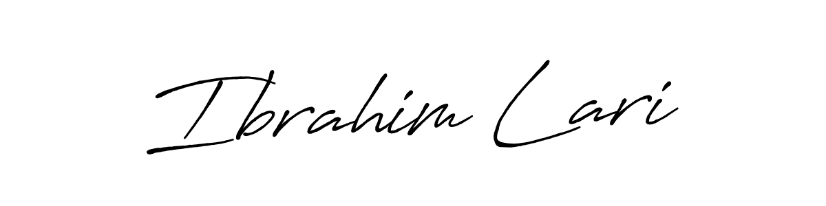 How to make Ibrahim Lari name signature. Use Antro_Vectra_Bolder style for creating short signs online. This is the latest handwritten sign. Ibrahim Lari signature style 7 images and pictures png