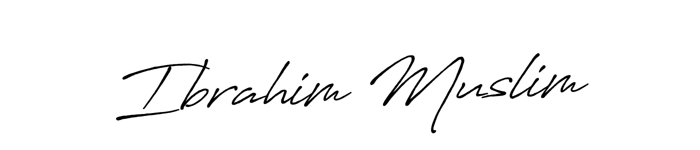 Create a beautiful signature design for name Ibrahim Muslim. With this signature (Antro_Vectra_Bolder) fonts, you can make a handwritten signature for free. Ibrahim Muslim signature style 7 images and pictures png