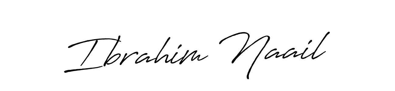 Make a beautiful signature design for name Ibrahim Naail. With this signature (Antro_Vectra_Bolder) style, you can create a handwritten signature for free. Ibrahim Naail signature style 7 images and pictures png