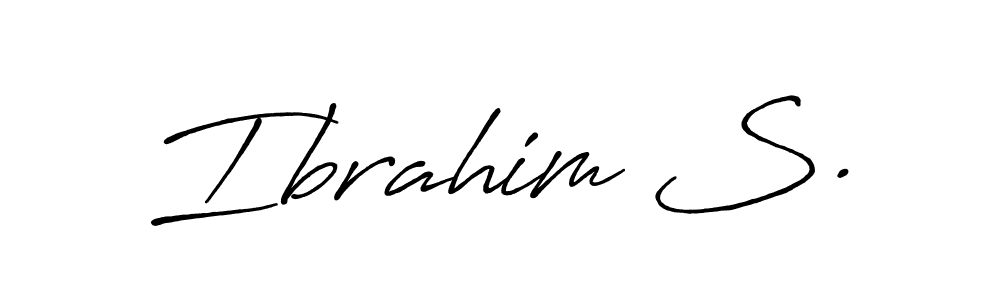 The best way (Antro_Vectra_Bolder) to make a short signature is to pick only two or three words in your name. The name Ibrahim S. include a total of six letters. For converting this name. Ibrahim S. signature style 7 images and pictures png