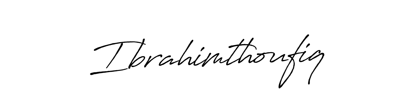 The best way (Antro_Vectra_Bolder) to make a short signature is to pick only two or three words in your name. The name Ibrahimthoufiq include a total of six letters. For converting this name. Ibrahimthoufiq signature style 7 images and pictures png