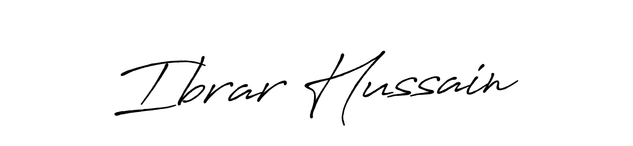 How to make Ibrar Hussain name signature. Use Antro_Vectra_Bolder style for creating short signs online. This is the latest handwritten sign. Ibrar Hussain signature style 7 images and pictures png