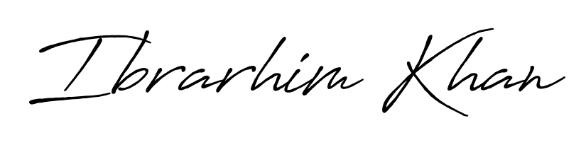 Upgrade your professional image with Ibrarhim Khan signature created with Antro_Vectra_Bolder font. Fast, free, and watermark-free download. Ibrarhim Khan signature style 7 images and pictures png