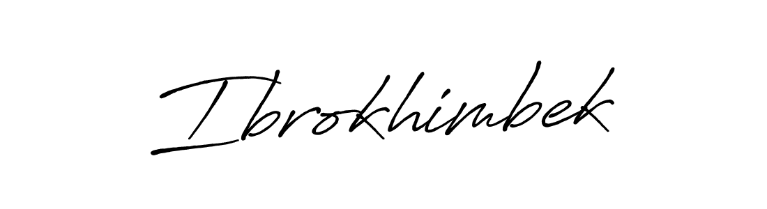 Make a beautiful signature design for name Ibrokhimbek. With this signature (Antro_Vectra_Bolder) style, you can create a handwritten signature for free. Ibrokhimbek signature style 7 images and pictures png