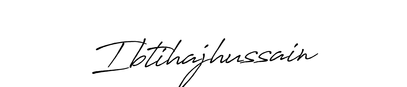 How to make Ibtihajhussain name signature. Use Antro_Vectra_Bolder style for creating short signs online. This is the latest handwritten sign. Ibtihajhussain signature style 7 images and pictures png
