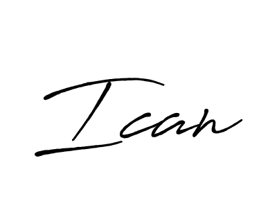 Use a signature maker to create a handwritten signature online. With this signature software, you can design (Antro_Vectra_Bolder) your own signature for name Ican. Ican signature style 7 images and pictures png