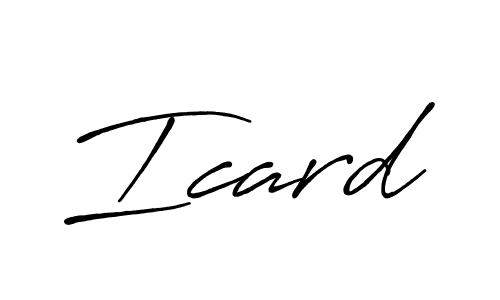 You should practise on your own different ways (Antro_Vectra_Bolder) to write your name (Icard) in signature. don't let someone else do it for you. Icard signature style 7 images and pictures png