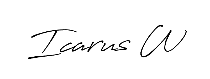 Make a beautiful signature design for name Icarus W. With this signature (Antro_Vectra_Bolder) style, you can create a handwritten signature for free. Icarus W signature style 7 images and pictures png