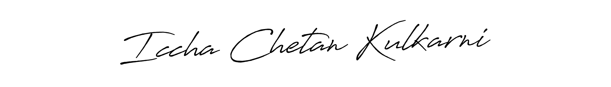 Create a beautiful signature design for name Iccha Chetan Kulkarni. With this signature (Antro_Vectra_Bolder) fonts, you can make a handwritten signature for free. Iccha Chetan Kulkarni signature style 7 images and pictures png