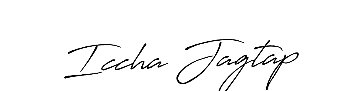 This is the best signature style for the Iccha Jagtap name. Also you like these signature font (Antro_Vectra_Bolder). Mix name signature. Iccha Jagtap signature style 7 images and pictures png