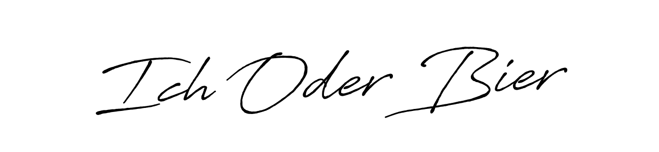 Make a beautiful signature design for name Ich Oder Bier. With this signature (Antro_Vectra_Bolder) style, you can create a handwritten signature for free. Ich Oder Bier signature style 7 images and pictures png