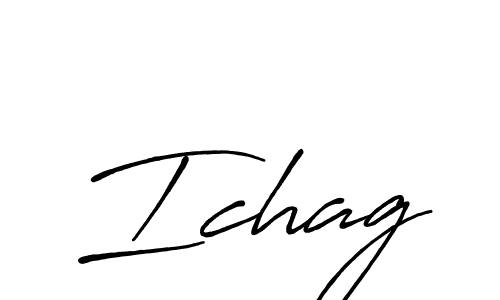 Use a signature maker to create a handwritten signature online. With this signature software, you can design (Antro_Vectra_Bolder) your own signature for name Ichag. Ichag signature style 7 images and pictures png