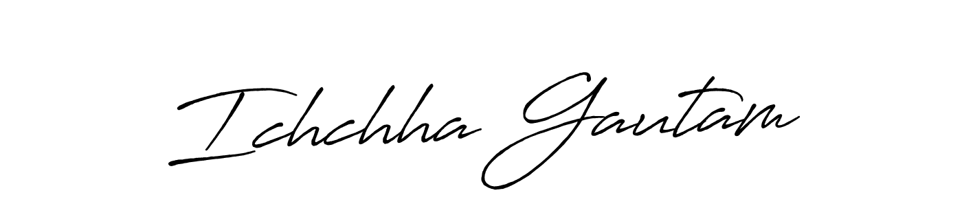 How to make Ichchha Gautam name signature. Use Antro_Vectra_Bolder style for creating short signs online. This is the latest handwritten sign. Ichchha Gautam signature style 7 images and pictures png