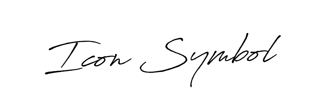 Icon Symbol stylish signature style. Best Handwritten Sign (Antro_Vectra_Bolder) for my name. Handwritten Signature Collection Ideas for my name Icon Symbol. Icon Symbol signature style 7 images and pictures png