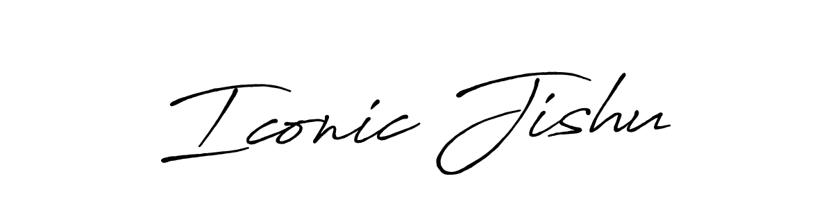 Make a beautiful signature design for name Iconic Jishu. With this signature (Antro_Vectra_Bolder) style, you can create a handwritten signature for free. Iconic Jishu signature style 7 images and pictures png