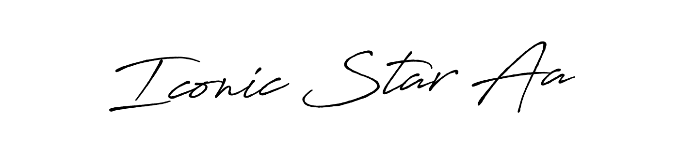 Use a signature maker to create a handwritten signature online. With this signature software, you can design (Antro_Vectra_Bolder) your own signature for name Iconic Star Aa. Iconic Star Aa signature style 7 images and pictures png