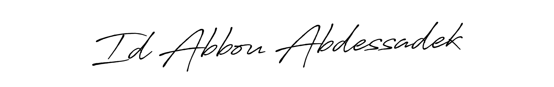 Create a beautiful signature design for name Id Abbou Abdessadek. With this signature (Antro_Vectra_Bolder) fonts, you can make a handwritten signature for free. Id Abbou Abdessadek signature style 7 images and pictures png
