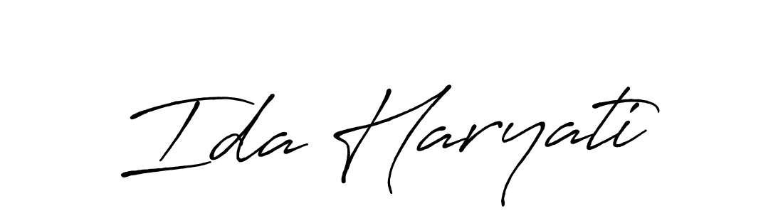 Also You can easily find your signature by using the search form. We will create Ida Haryati name handwritten signature images for you free of cost using Antro_Vectra_Bolder sign style. Ida Haryati signature style 7 images and pictures png