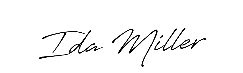 How to make Ida Miller name signature. Use Antro_Vectra_Bolder style for creating short signs online. This is the latest handwritten sign. Ida Miller signature style 7 images and pictures png