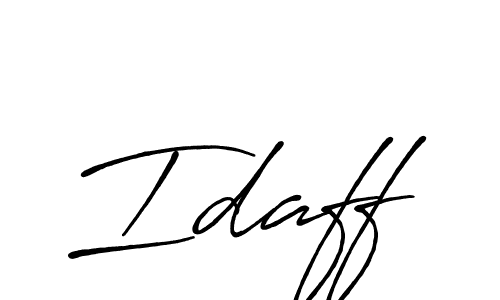 Use a signature maker to create a handwritten signature online. With this signature software, you can design (Antro_Vectra_Bolder) your own signature for name Idaff. Idaff signature style 7 images and pictures png