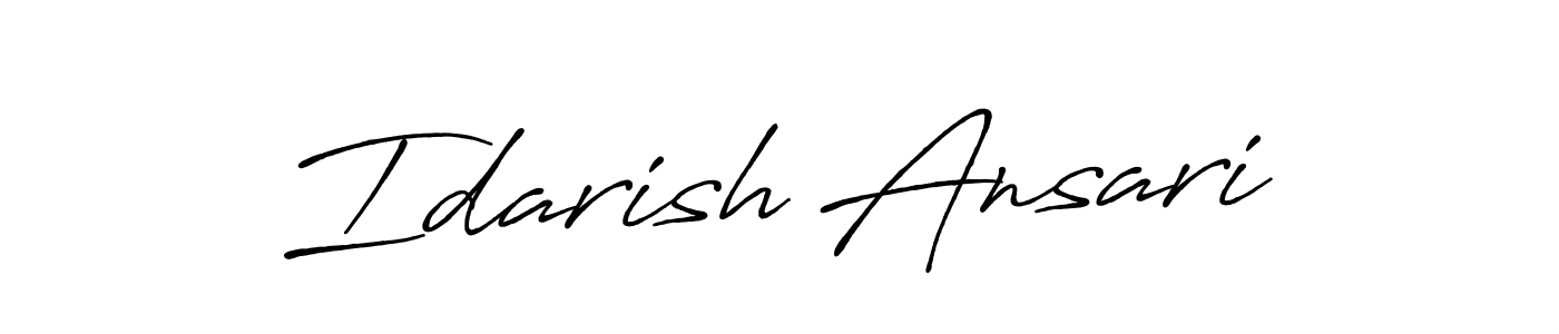 Make a beautiful signature design for name Idarish Ansari. With this signature (Antro_Vectra_Bolder) style, you can create a handwritten signature for free. Idarish Ansari signature style 7 images and pictures png