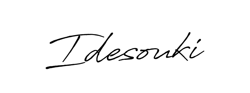 Use a signature maker to create a handwritten signature online. With this signature software, you can design (Antro_Vectra_Bolder) your own signature for name Idesouki. Idesouki signature style 7 images and pictures png