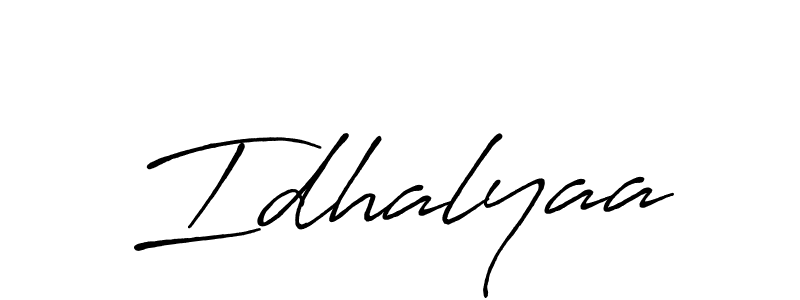 You should practise on your own different ways (Antro_Vectra_Bolder) to write your name (Idhalyaa) in signature. don't let someone else do it for you. Idhalyaa signature style 7 images and pictures png