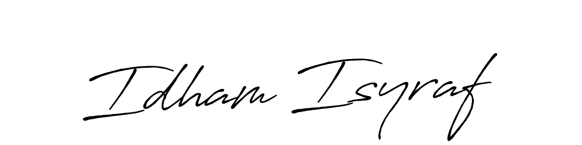 Idham Isyraf stylish signature style. Best Handwritten Sign (Antro_Vectra_Bolder) for my name. Handwritten Signature Collection Ideas for my name Idham Isyraf. Idham Isyraf signature style 7 images and pictures png