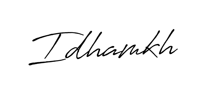 if you are searching for the best signature style for your name Idhamkh. so please give up your signature search. here we have designed multiple signature styles  using Antro_Vectra_Bolder. Idhamkh signature style 7 images and pictures png