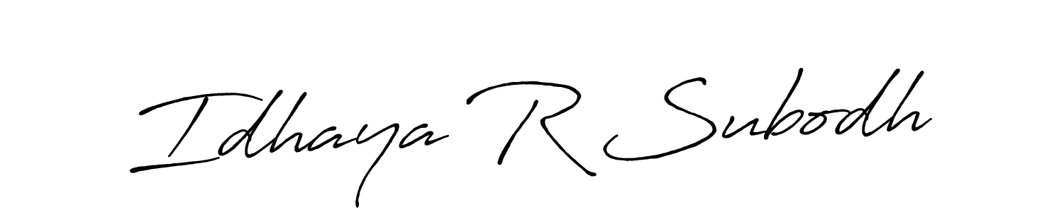Use a signature maker to create a handwritten signature online. With this signature software, you can design (Antro_Vectra_Bolder) your own signature for name Idhaya R Subodh. Idhaya R Subodh signature style 7 images and pictures png