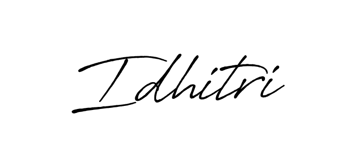 Use a signature maker to create a handwritten signature online. With this signature software, you can design (Antro_Vectra_Bolder) your own signature for name Idhitri. Idhitri signature style 7 images and pictures png