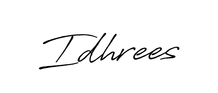 Antro_Vectra_Bolder is a professional signature style that is perfect for those who want to add a touch of class to their signature. It is also a great choice for those who want to make their signature more unique. Get Idhrees name to fancy signature for free. Idhrees signature style 7 images and pictures png