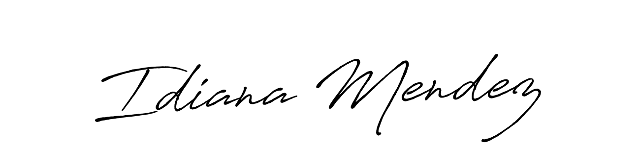 How to make Idiana Mendez name signature. Use Antro_Vectra_Bolder style for creating short signs online. This is the latest handwritten sign. Idiana Mendez signature style 7 images and pictures png