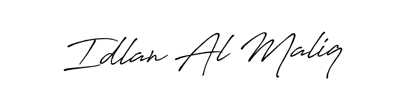 How to make Idlan Al Maliq name signature. Use Antro_Vectra_Bolder style for creating short signs online. This is the latest handwritten sign. Idlan Al Maliq signature style 7 images and pictures png