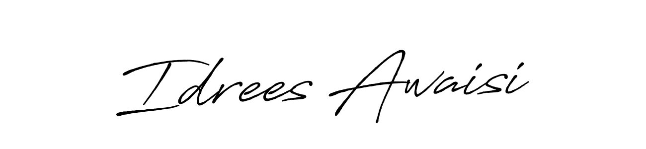 How to make Idrees Awaisi name signature. Use Antro_Vectra_Bolder style for creating short signs online. This is the latest handwritten sign. Idrees Awaisi signature style 7 images and pictures png