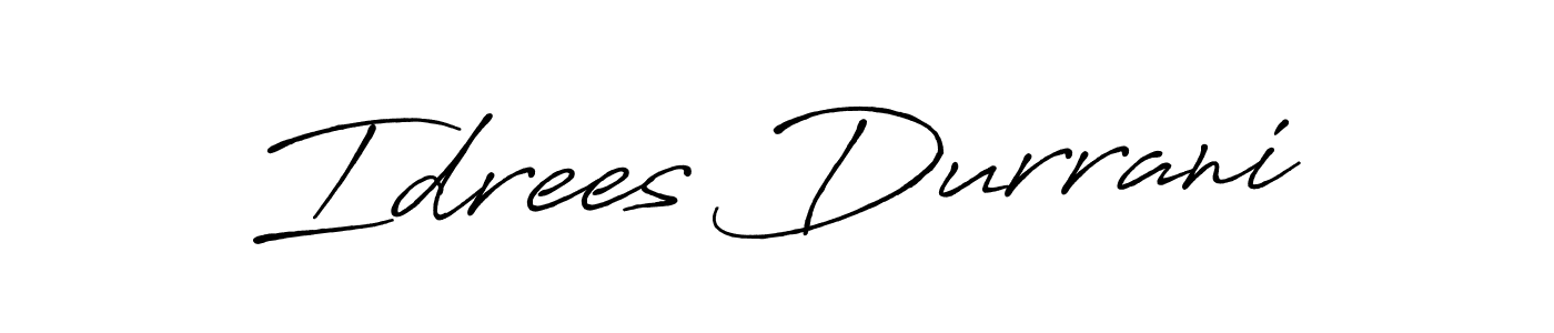 Make a short Idrees Durrani signature style. Manage your documents anywhere anytime using Antro_Vectra_Bolder. Create and add eSignatures, submit forms, share and send files easily. Idrees Durrani signature style 7 images and pictures png