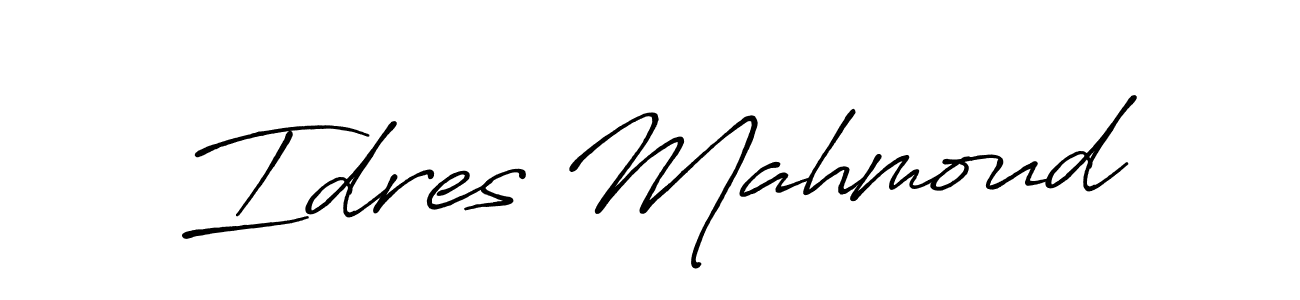 Create a beautiful signature design for name Idres Mahmoud. With this signature (Antro_Vectra_Bolder) fonts, you can make a handwritten signature for free. Idres Mahmoud signature style 7 images and pictures png
