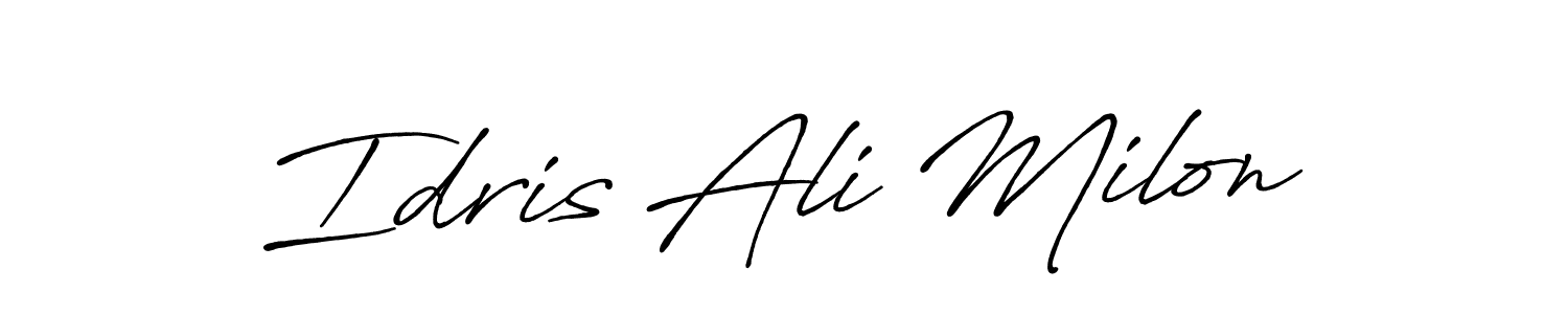 Make a short Idris Ali Milon signature style. Manage your documents anywhere anytime using Antro_Vectra_Bolder. Create and add eSignatures, submit forms, share and send files easily. Idris Ali Milon signature style 7 images and pictures png