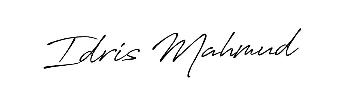 How to make Idris Mahmud name signature. Use Antro_Vectra_Bolder style for creating short signs online. This is the latest handwritten sign. Idris Mahmud signature style 7 images and pictures png