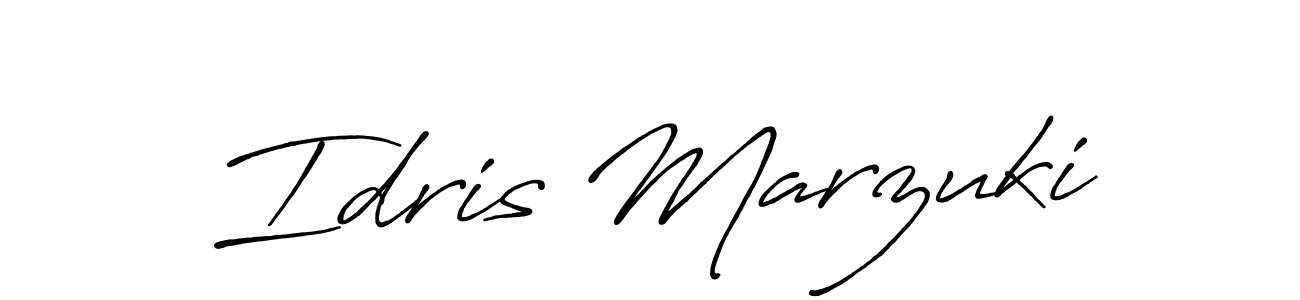 Make a beautiful signature design for name Idris Marzuki. With this signature (Antro_Vectra_Bolder) style, you can create a handwritten signature for free. Idris Marzuki signature style 7 images and pictures png