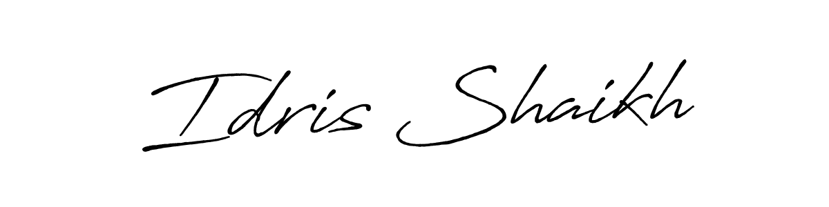 Also we have Idris Shaikh name is the best signature style. Create professional handwritten signature collection using Antro_Vectra_Bolder autograph style. Idris Shaikh signature style 7 images and pictures png