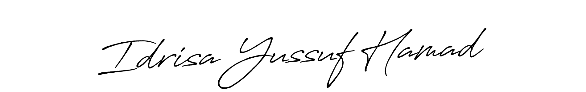 Use a signature maker to create a handwritten signature online. With this signature software, you can design (Antro_Vectra_Bolder) your own signature for name Idrisa Yussuf Hamad. Idrisa Yussuf Hamad signature style 7 images and pictures png