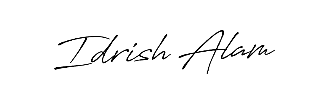 Create a beautiful signature design for name Idrish Alam. With this signature (Antro_Vectra_Bolder) fonts, you can make a handwritten signature for free. Idrish Alam signature style 7 images and pictures png